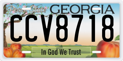 GA license plate CCV8718