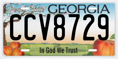 GA license plate CCV8729