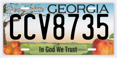 GA license plate CCV8735