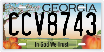 GA license plate CCV8743