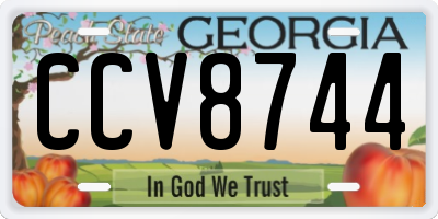 GA license plate CCV8744