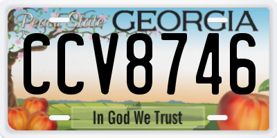 GA license plate CCV8746