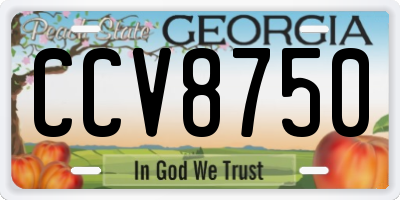 GA license plate CCV8750