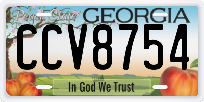 GA license plate CCV8754