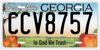 GA license plate CCV8757