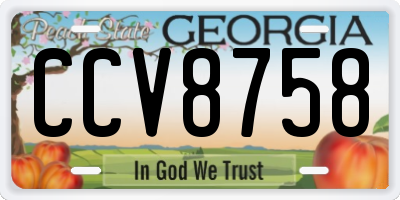 GA license plate CCV8758
