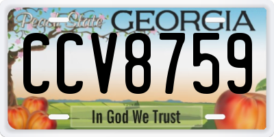 GA license plate CCV8759