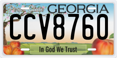 GA license plate CCV8760
