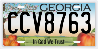 GA license plate CCV8763