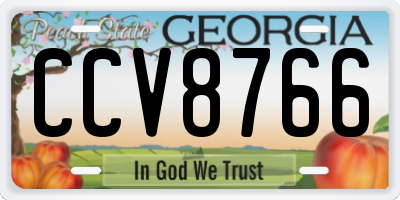 GA license plate CCV8766