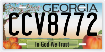 GA license plate CCV8772