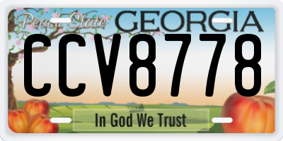 GA license plate CCV8778