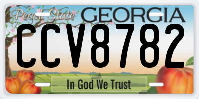 GA license plate CCV8782