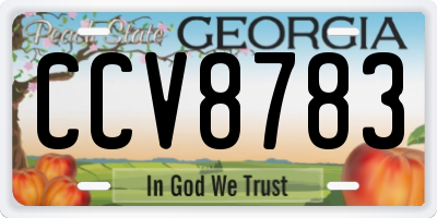 GA license plate CCV8783