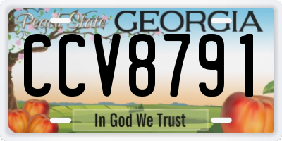 GA license plate CCV8791