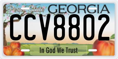 GA license plate CCV8802