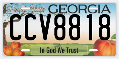 GA license plate CCV8818