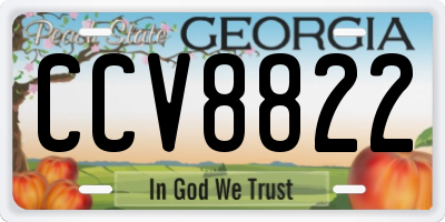 GA license plate CCV8822