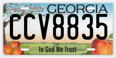 GA license plate CCV8835