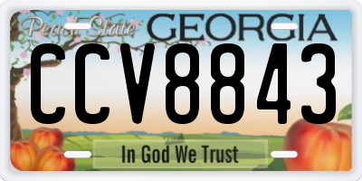 GA license plate CCV8843