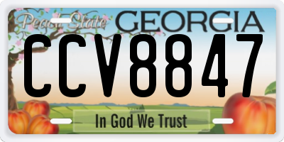 GA license plate CCV8847
