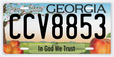 GA license plate CCV8853