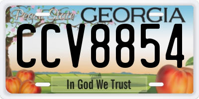 GA license plate CCV8854