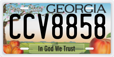 GA license plate CCV8858