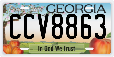 GA license plate CCV8863