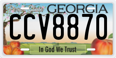 GA license plate CCV8870