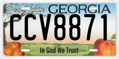 GA license plate CCV8871