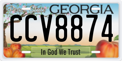 GA license plate CCV8874