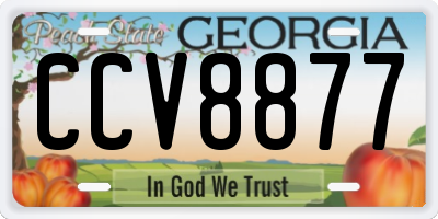 GA license plate CCV8877