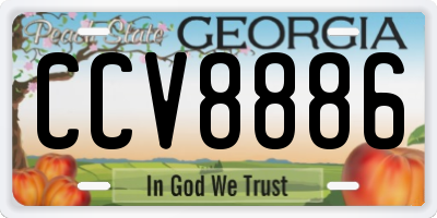 GA license plate CCV8886