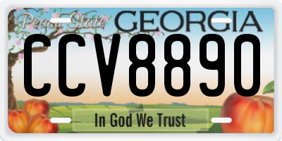 GA license plate CCV8890
