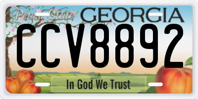 GA license plate CCV8892
