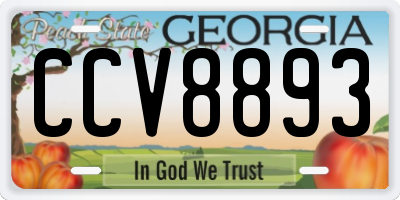 GA license plate CCV8893