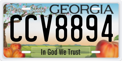 GA license plate CCV8894