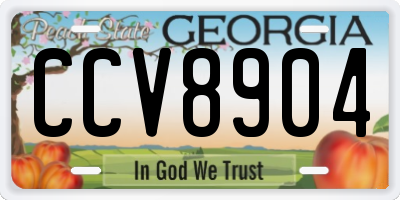 GA license plate CCV8904