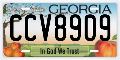 GA license plate CCV8909