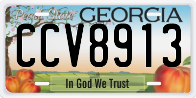 GA license plate CCV8913