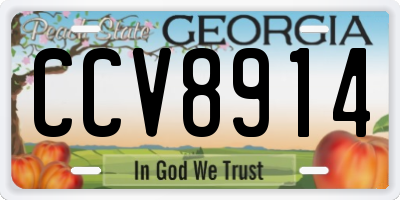 GA license plate CCV8914