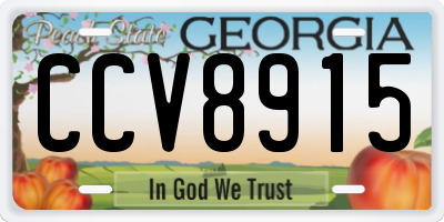 GA license plate CCV8915
