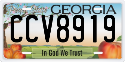 GA license plate CCV8919