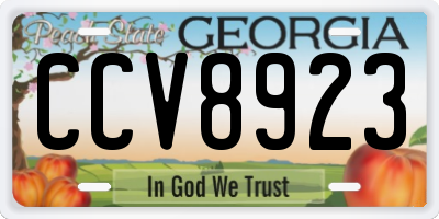 GA license plate CCV8923