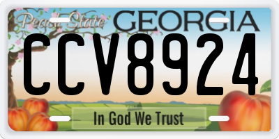 GA license plate CCV8924