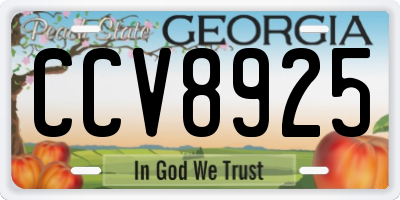 GA license plate CCV8925