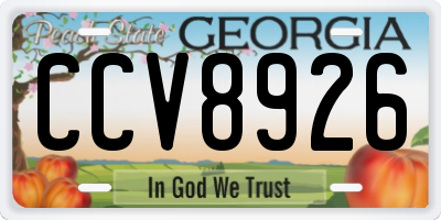 GA license plate CCV8926