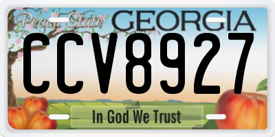 GA license plate CCV8927