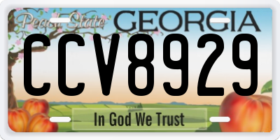 GA license plate CCV8929
